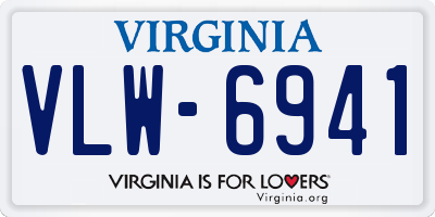 VA license plate VLW6941