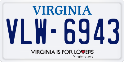 VA license plate VLW6943