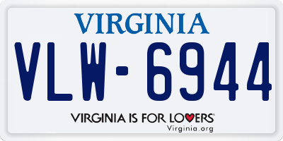 VA license plate VLW6944