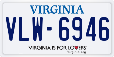 VA license plate VLW6946