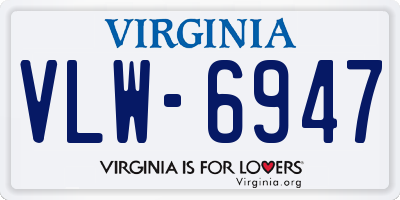 VA license plate VLW6947