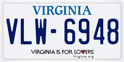 VA license plate VLW6948