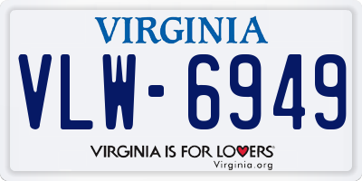 VA license plate VLW6949