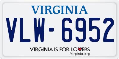 VA license plate VLW6952