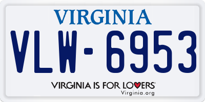 VA license plate VLW6953