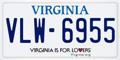 VA license plate VLW6955