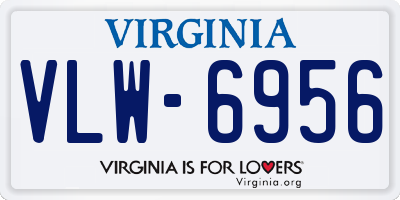 VA license plate VLW6956