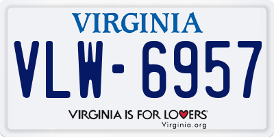 VA license plate VLW6957