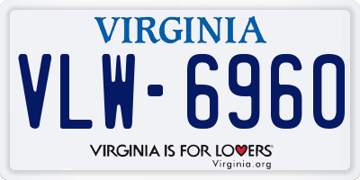 VA license plate VLW6960