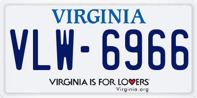 VA license plate VLW6966