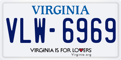 VA license plate VLW6969