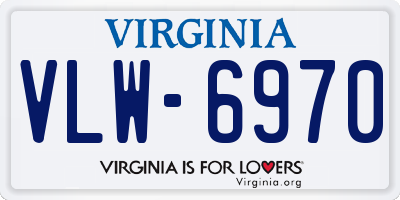 VA license plate VLW6970