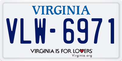 VA license plate VLW6971