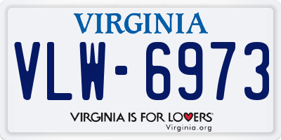 VA license plate VLW6973