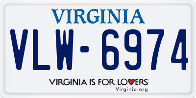 VA license plate VLW6974