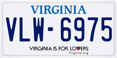 VA license plate VLW6975