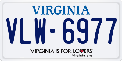 VA license plate VLW6977