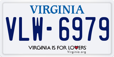 VA license plate VLW6979