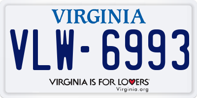 VA license plate VLW6993