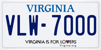 VA license plate VLW7000