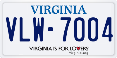 VA license plate VLW7004