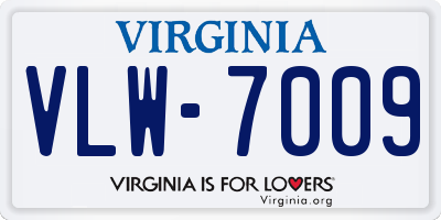 VA license plate VLW7009