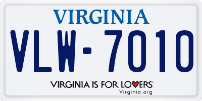 VA license plate VLW7010