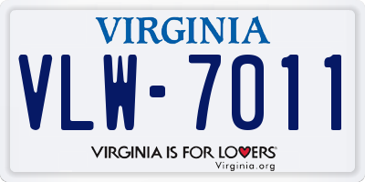 VA license plate VLW7011