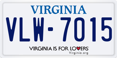 VA license plate VLW7015