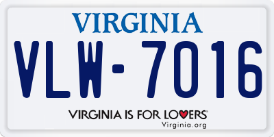 VA license plate VLW7016