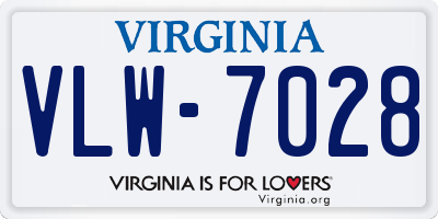 VA license plate VLW7028