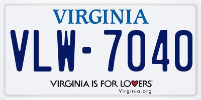 VA license plate VLW7040