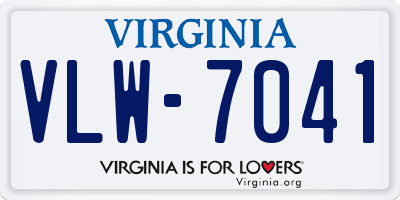 VA license plate VLW7041