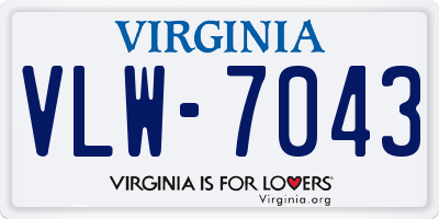 VA license plate VLW7043