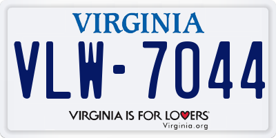 VA license plate VLW7044