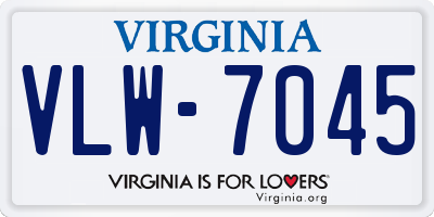 VA license plate VLW7045