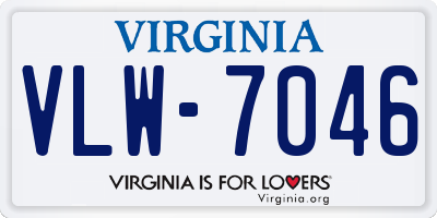 VA license plate VLW7046