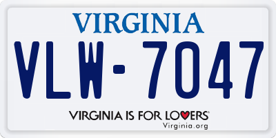 VA license plate VLW7047