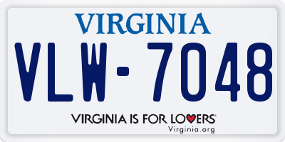 VA license plate VLW7048