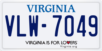 VA license plate VLW7049