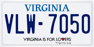 VA license plate VLW7050