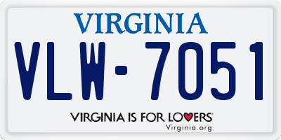 VA license plate VLW7051