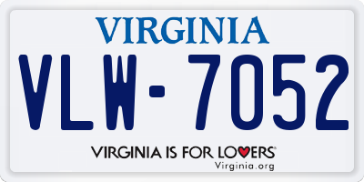 VA license plate VLW7052