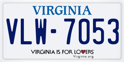 VA license plate VLW7053