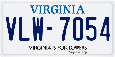 VA license plate VLW7054