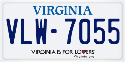 VA license plate VLW7055