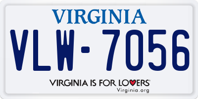 VA license plate VLW7056