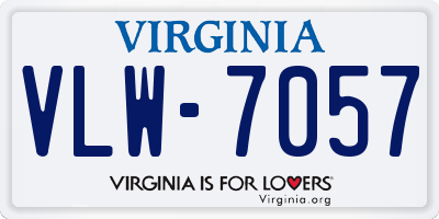 VA license plate VLW7057