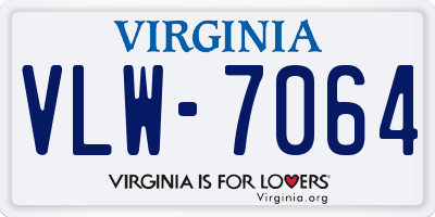 VA license plate VLW7064