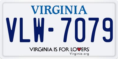 VA license plate VLW7079